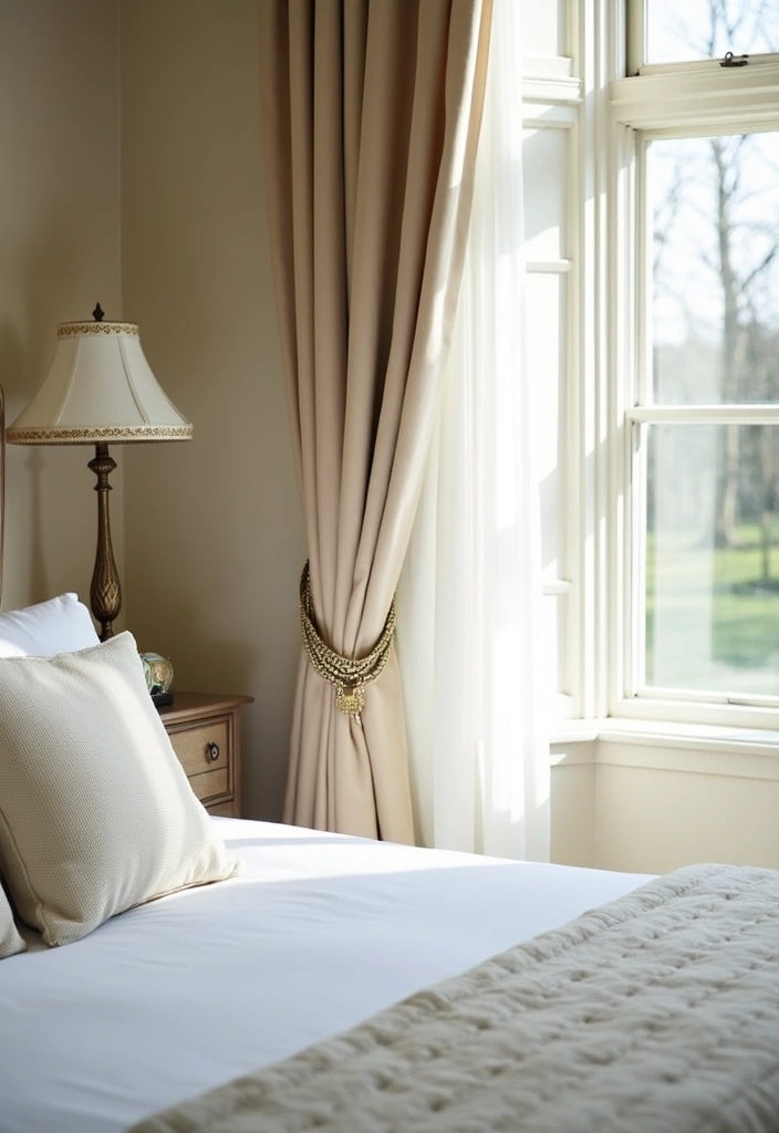 27 Bedroom Curtain Ideas Master Modern That Add Elegance and Privacy - 21. Decorative Hardware for Finishing Touches