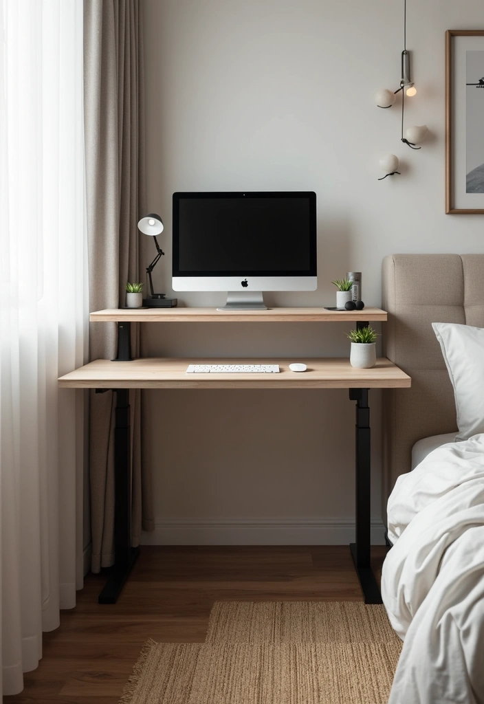 27 Corner Study Table Ideas Bedroom That Save Space Smartly - 17. Desk with Adjustable Height