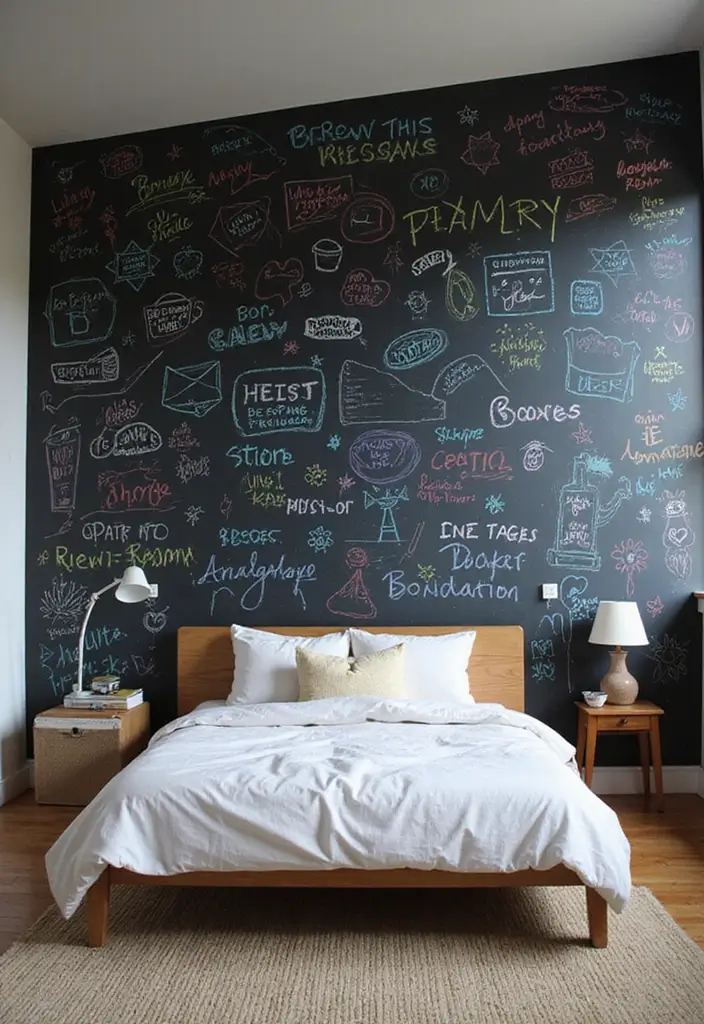 28 Girls Small Bedroom Ideas That Balance Style & Storage - 22. Chalkboard Walls