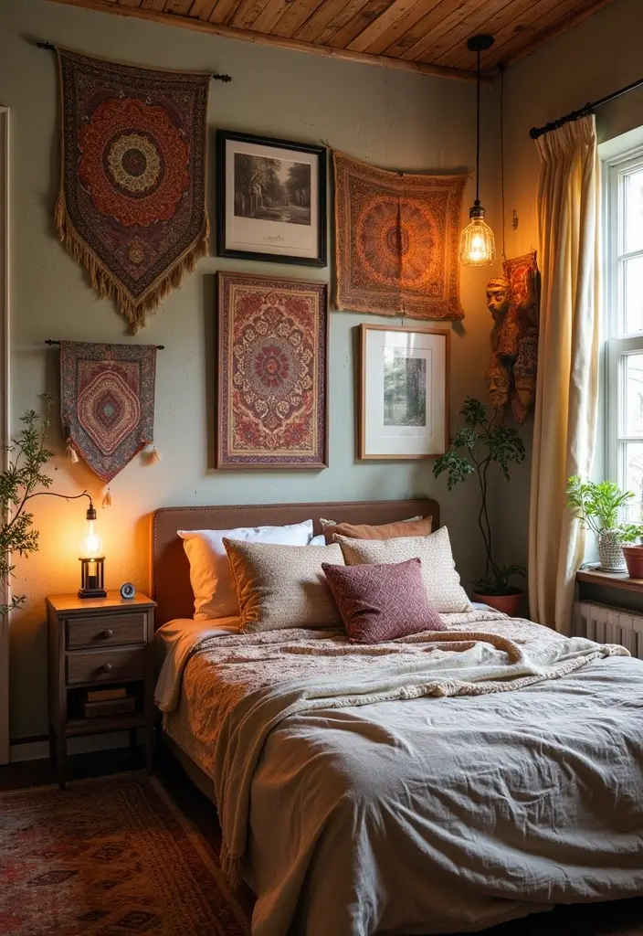 28 Girls Small Bedroom Ideas That Balance Style & Storage - 3. Boho Wall Art Galore