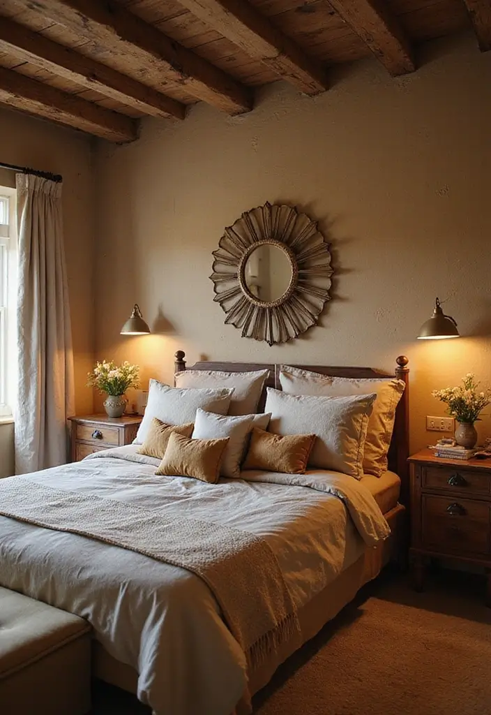 28 Rustic Brown Bedroom Ideas That Bring Natural Warmth - 19. Warm-toned Accessories