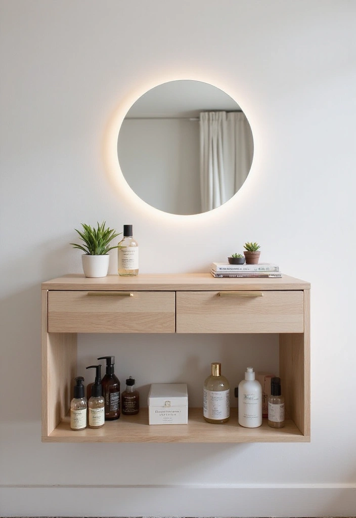 28 Vanity Ideas Bedroom Modern Luxury That Feel High-End & Sleek - 1. Minimalist Floating Vanity