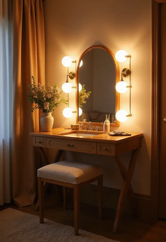 28 Vanity Ideas Bedroom Modern Luxury That Feel High-End & Sleek - 10. Luxurious Lighting