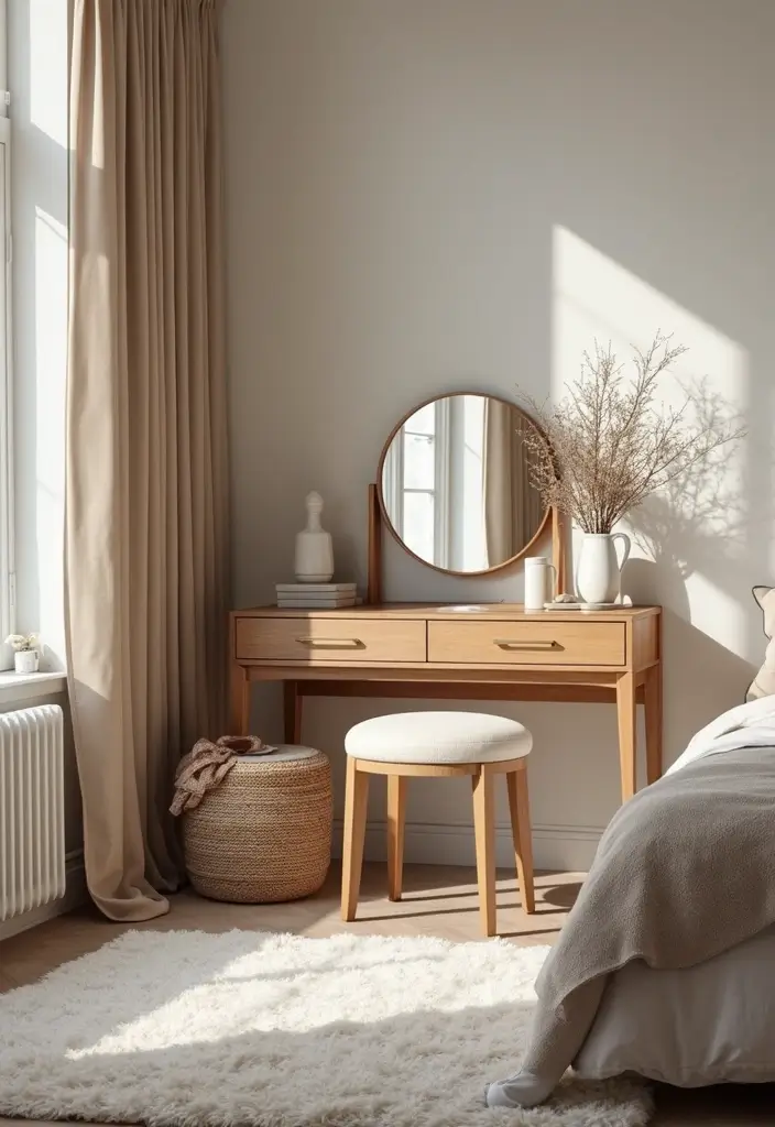 28 Vanity Ideas Bedroom Modern Luxury That Feel High-End & Sleek - 16. Layered Textures