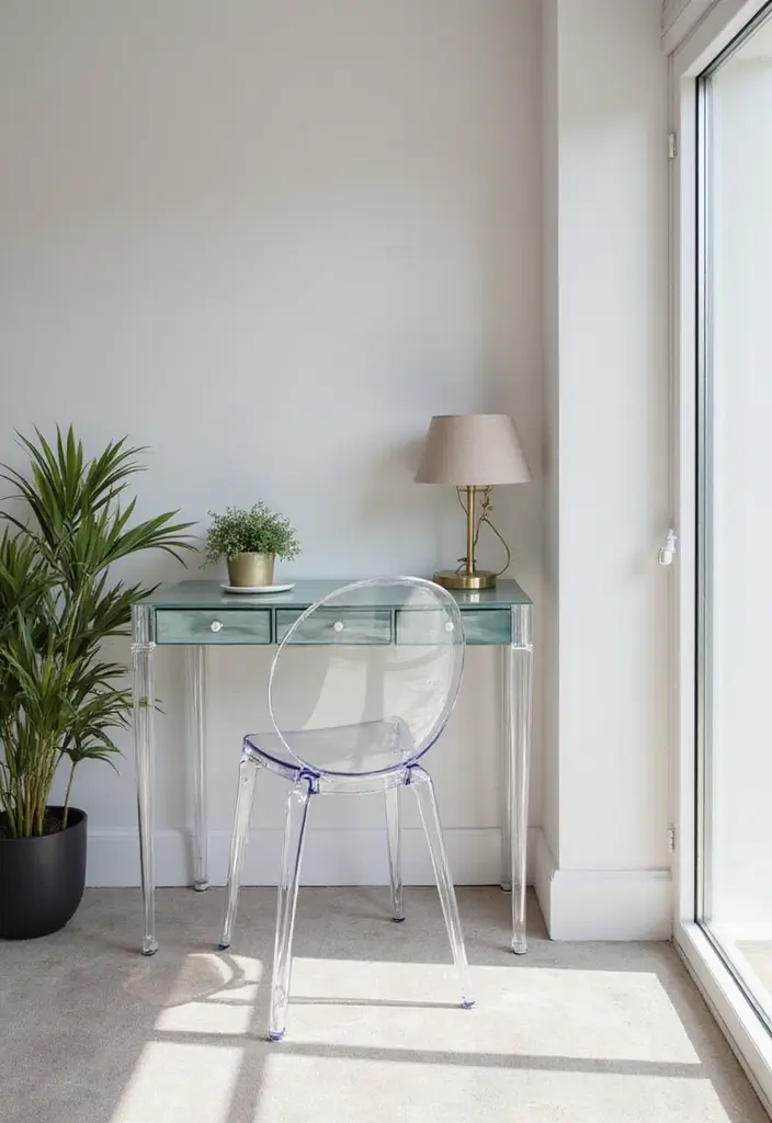 28 Vanity Ideas Bedroom Modern Luxury That Feel High-End & Sleek - 5. Clear Acrylic Vanity Furniture