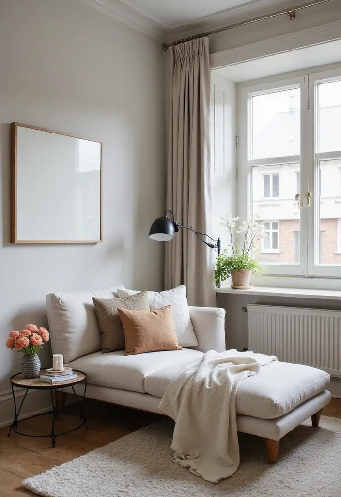 29 Bedroom Sofa Ideas for Small Spaces That Double as Decor - 8. Compact Chaise Lounge