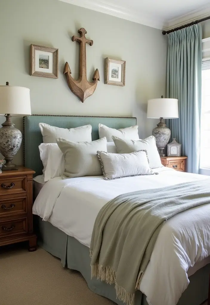 29 Modern Coastal Bedroom Ideas That Bring Beach Vibes Home - 11. Vintage Coastal Finds