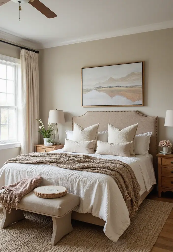 29 Modern Coastal Bedroom Ideas That Bring Beach Vibes Home - 13. Layered Textures