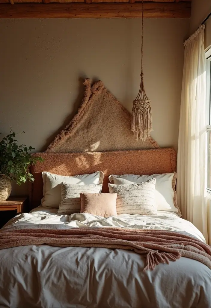 30 Bedroom Headboard Wall Ideas That Make a Bold Statement - 14. Layered Textures