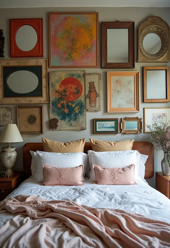 30 Bedroom Headboard Wall Ideas That Make a Bold Statement - 7. Gallery Wall of Art