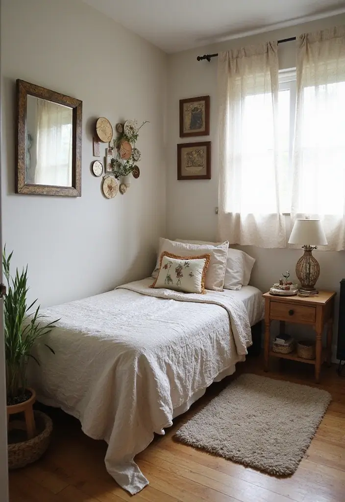 30 Bedroom Ideas for Small Spaces That Maximize Function & Style - 27. Repurposed Items for Decor