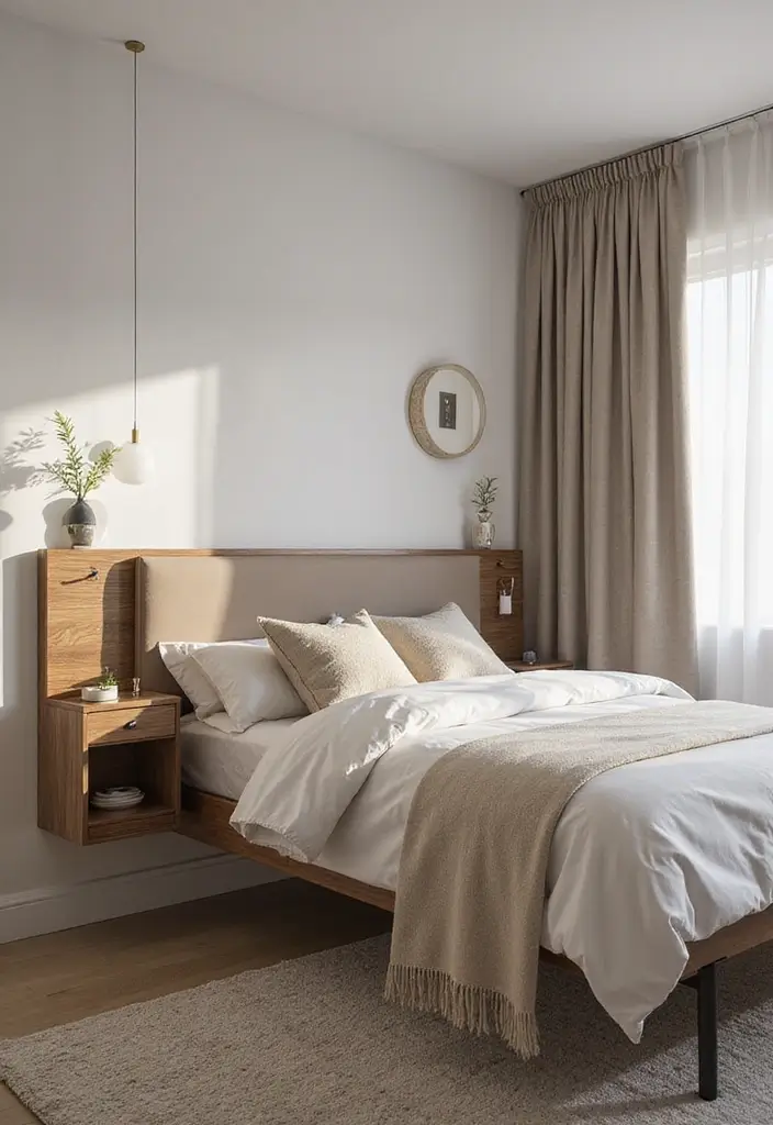 30 Bedroom Ideas for Small Spaces That Maximize Function & Style - 9. Floating Nightstands