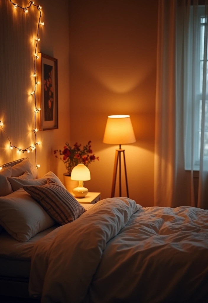 30 Beige Aesthetic Bedroom Ideas That Feel Calm & Minimalist - 10. Soft Lighting Solutions