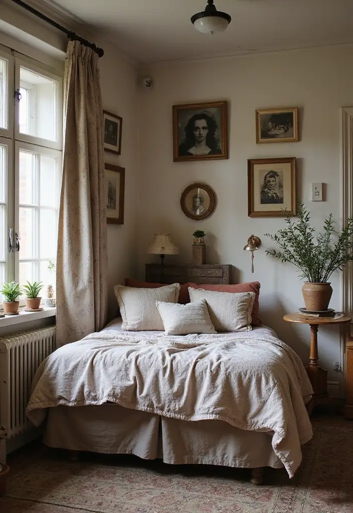 30 Beige Aesthetic Bedroom Ideas That Feel Calm & Minimalist - 16. Vintage Finds for Character