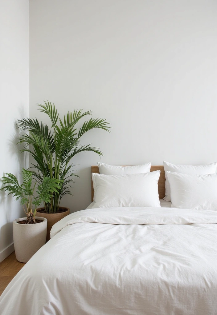30 Beige Aesthetic Bedroom Ideas That Feel Calm & Minimalist - 25. Minimalist Bedroom Plants