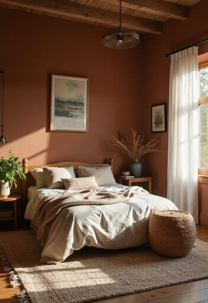 30 Brown Wall Bedroom Ideas That Bring Earthy Elegance - 12. Cozy Earth Tones