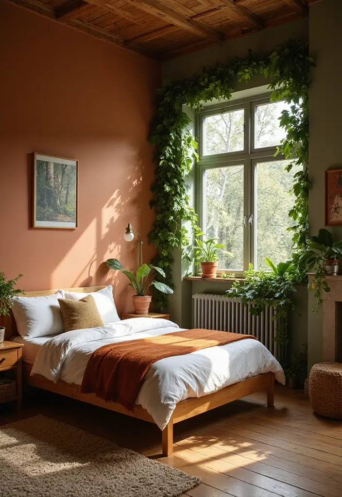 30 Brown Wall Bedroom Ideas That Bring Earthy Elegance - 14. Woodland Retreat