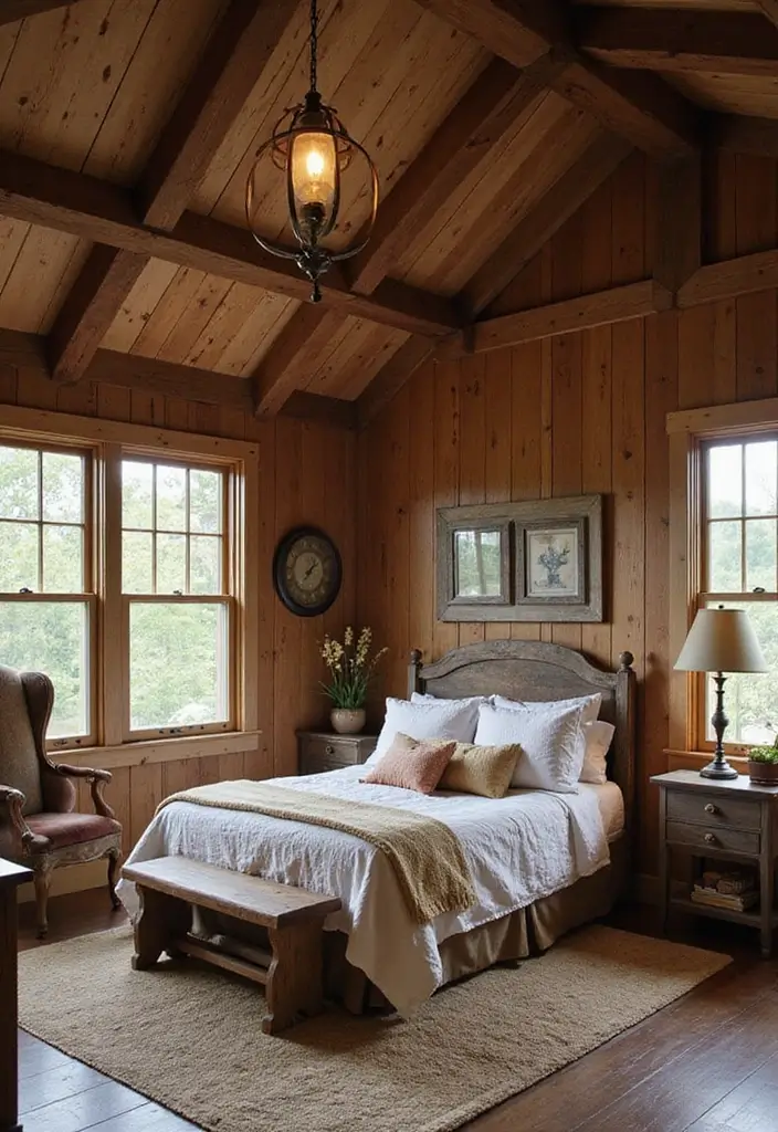 30 Brown Wall Bedroom Ideas That Bring Earthy Elegance - 3. Rustic Barn Vibes