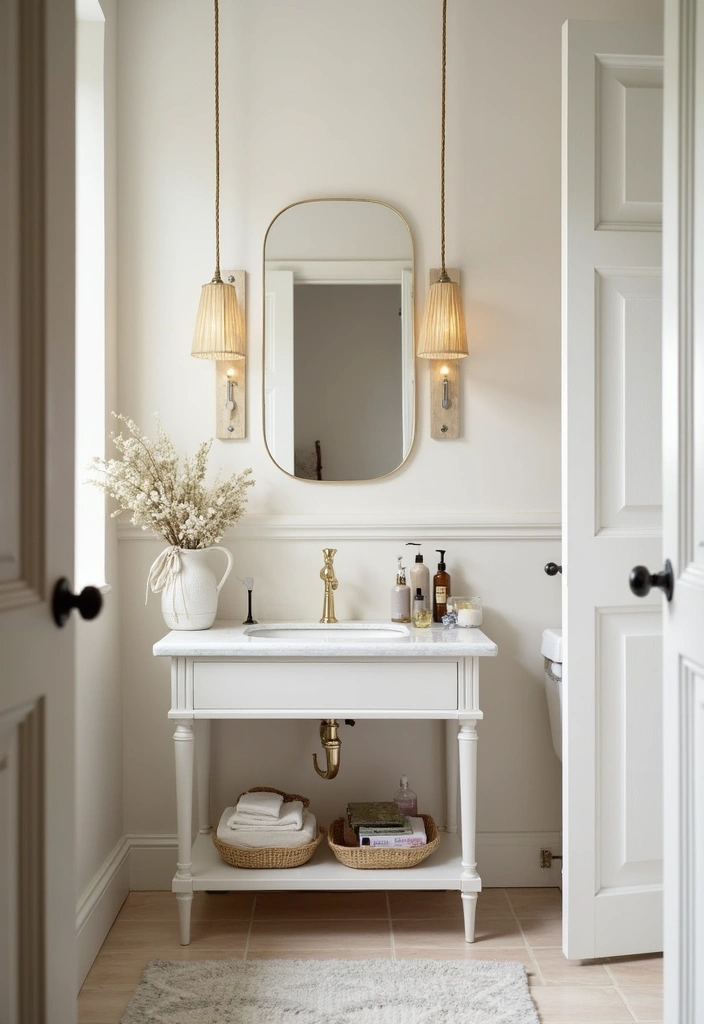 30 Corner of Bedroom Ideas That Turn Dead Space Into Magic - 13. Bright Bathroom Corner