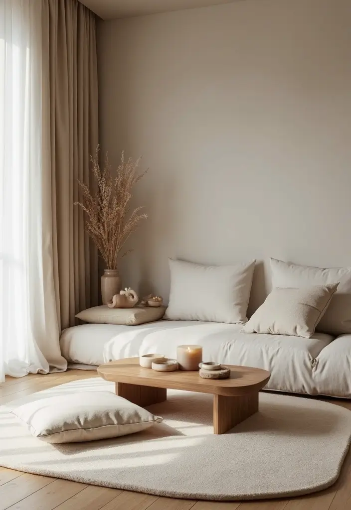30 Corner of Bedroom Ideas That Turn Dead Space Into Magic - 16. Minimalist Zen Corner
