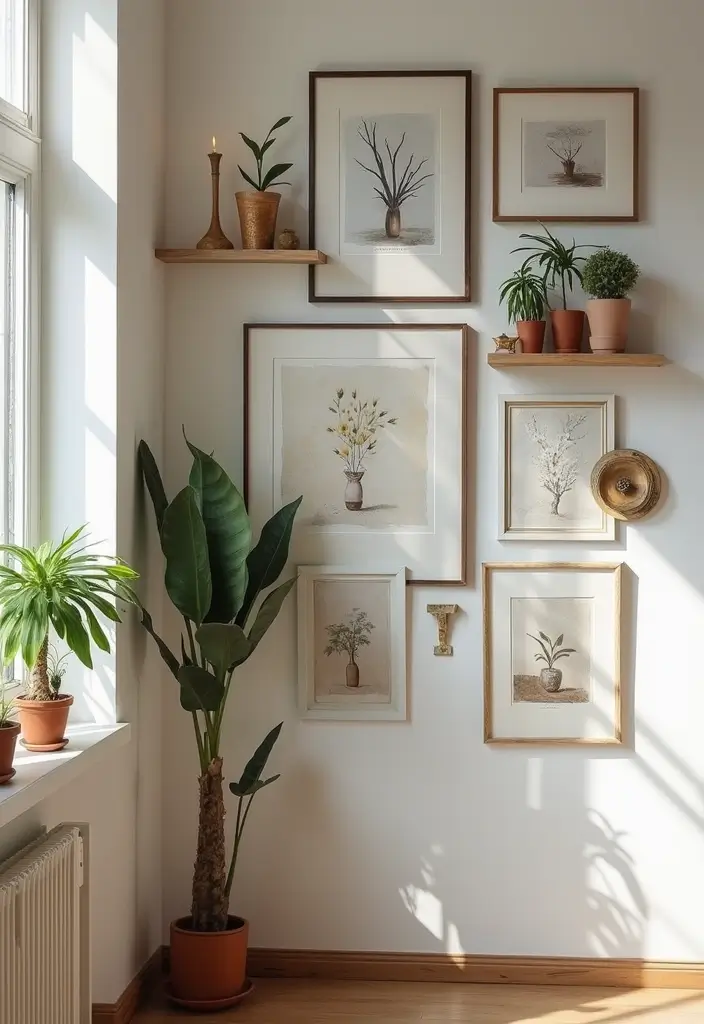 30 Corner of Bedroom Ideas That Turn Dead Space Into Magic - 4. Artistic Gallery Wall