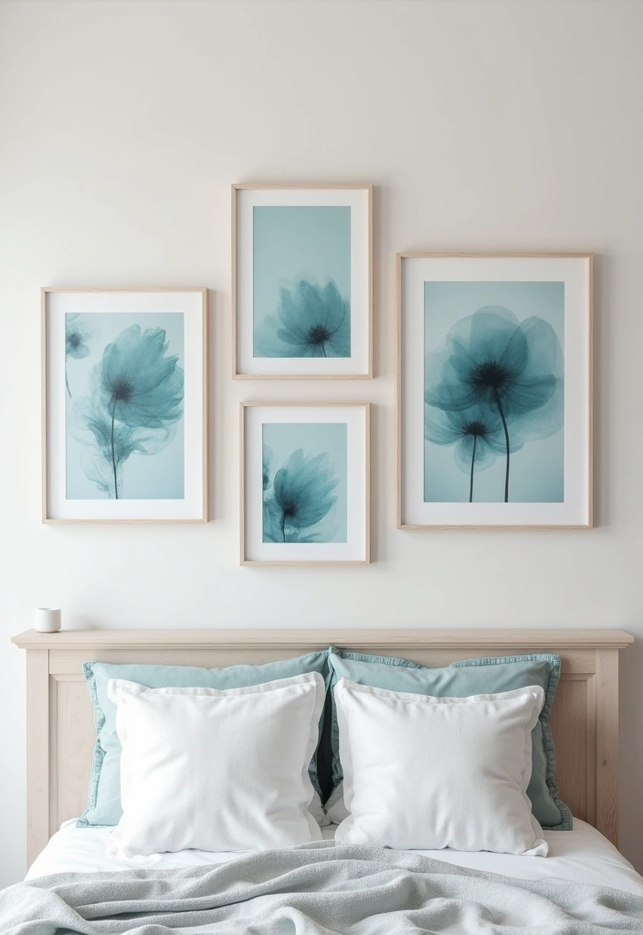 30 Dusty Blue Bedroom Ideas That Feel Calm & Sophisticated - 5. Dusty Blue Artwork