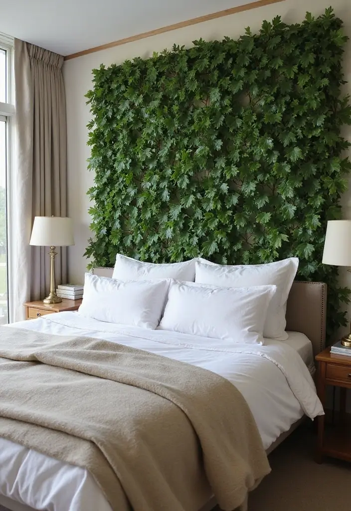 30 Fake Ivy Decor Bedroom Ideas That Bring Nature Inside - 1. Cascade of Ivy Along the Headboard