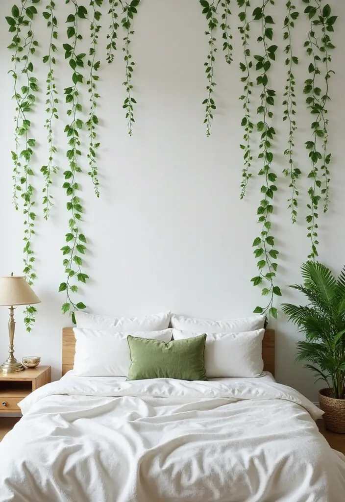 30 Fake Ivy Decor Bedroom Ideas That Bring Nature Inside - 9. Ivy-Infused Wall Decals