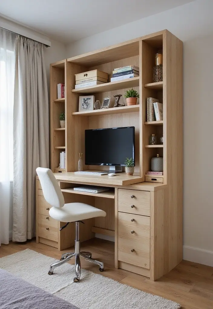 30 Folding Study Table Ideas Bedroom That Save Space Smartly - 11. Folding Desk with Hidden Storage
