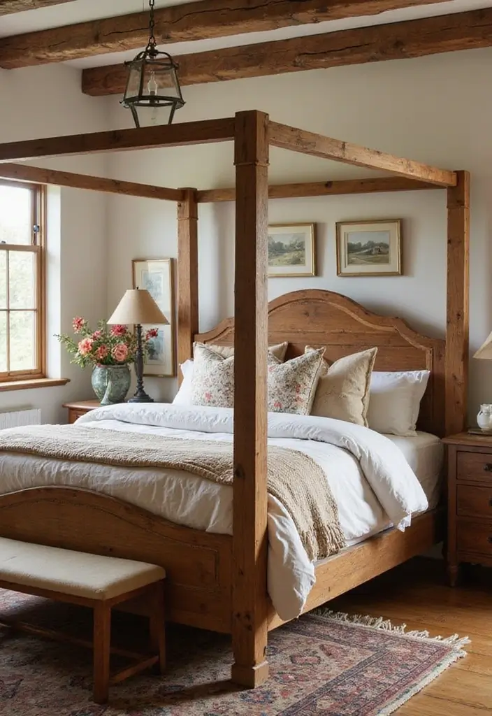 30 Four Poster Bedroom Ideas That Feel Regal & Dreamy - 10. Rustic Chic