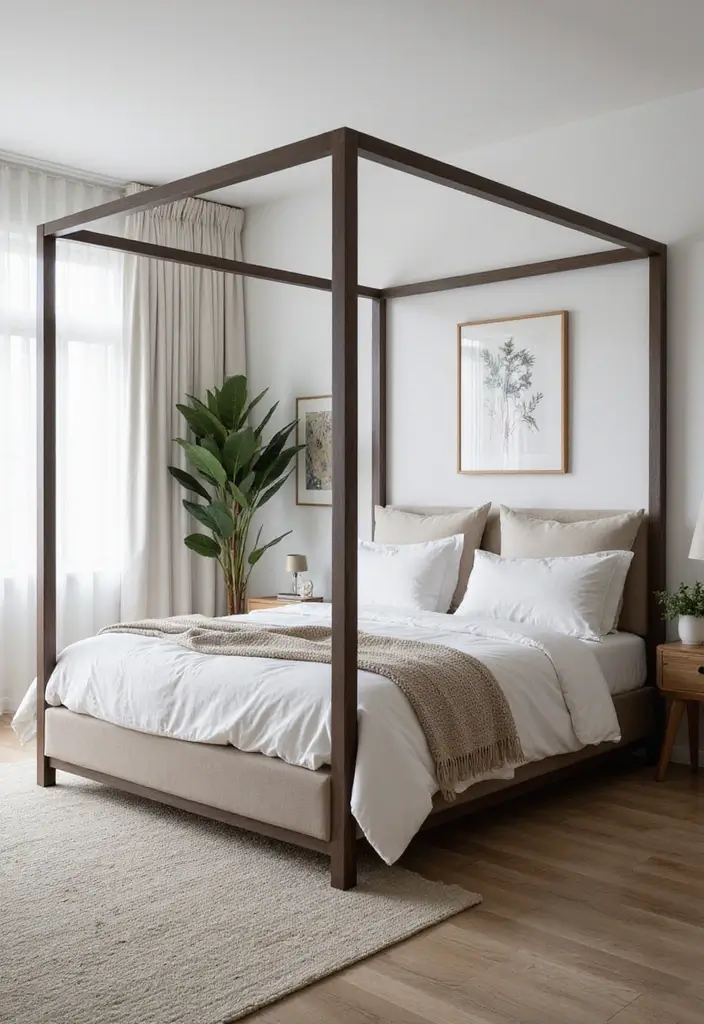 30 Four Poster Bedroom Ideas That Feel Regal & Dreamy - 16. Sleek Contemporary Designs