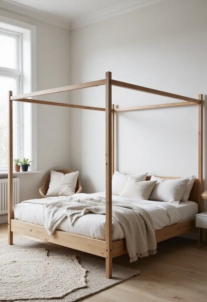 30 Four Poster Bedroom Ideas That Feel Regal & Dreamy - 19. Nordic Inspiration