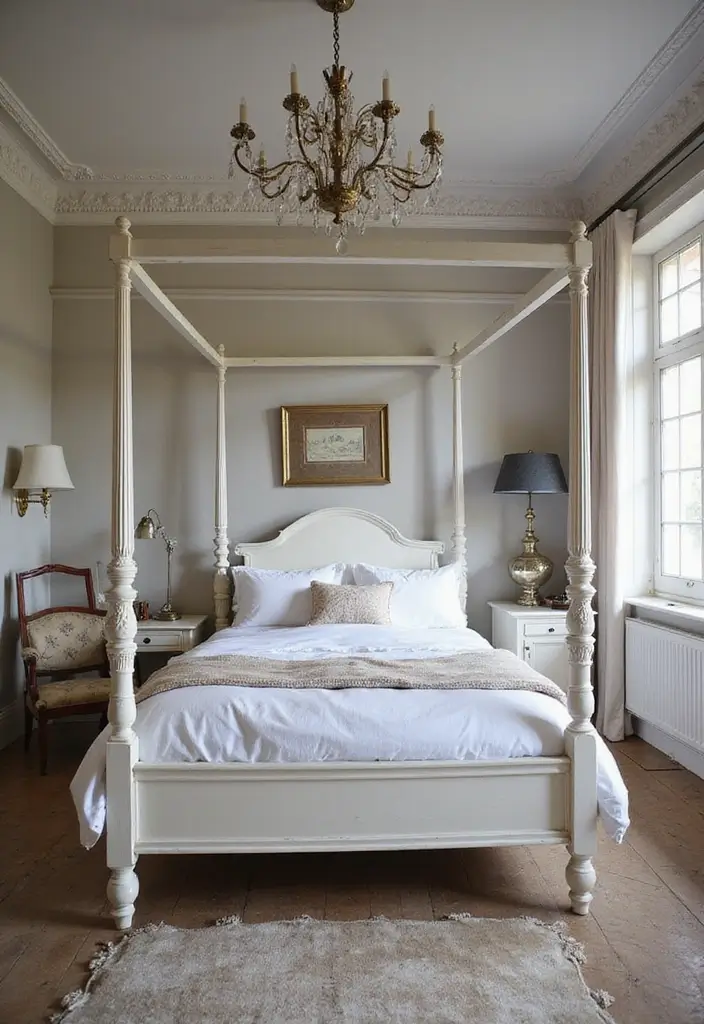 30 Four Poster Bedroom Ideas That Feel Regal & Dreamy - 20. Timeless White Classic