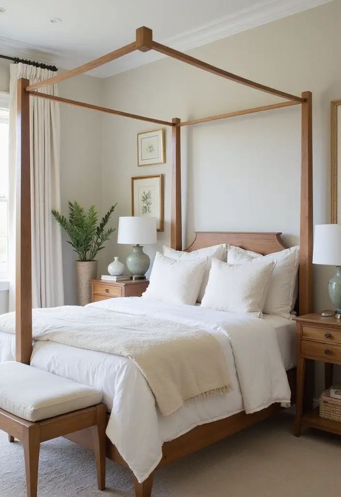 30 Four Poster Bedroom Ideas That Feel Regal & Dreamy - 30. Spa-Inspired Retreat