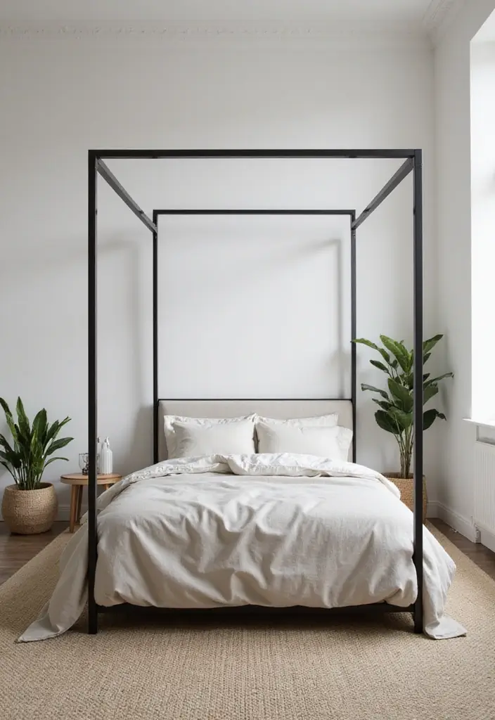 30 Four Poster Bedroom Ideas That Feel Regal & Dreamy - 6. Modern Minimalism