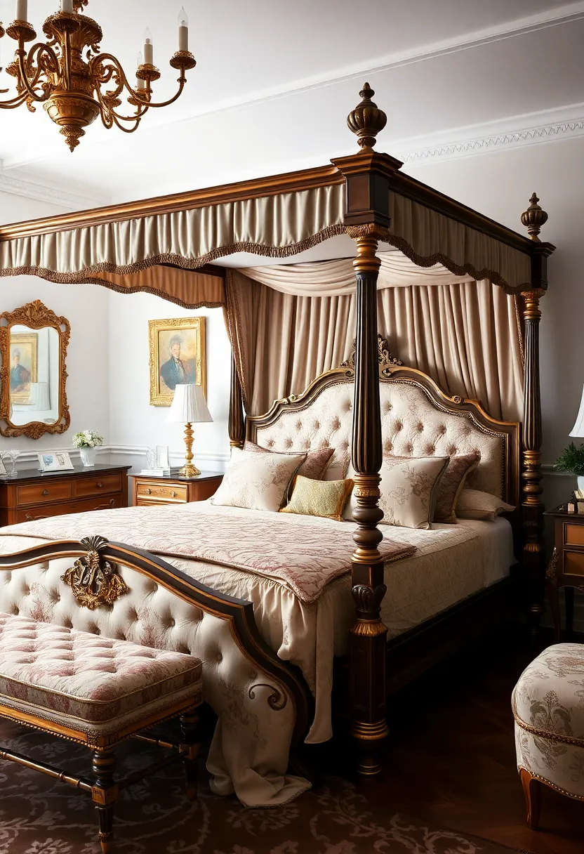 30 Four Poster Bedroom Ideas That Feel Regal & Dreamy - 9. Vintage Glam