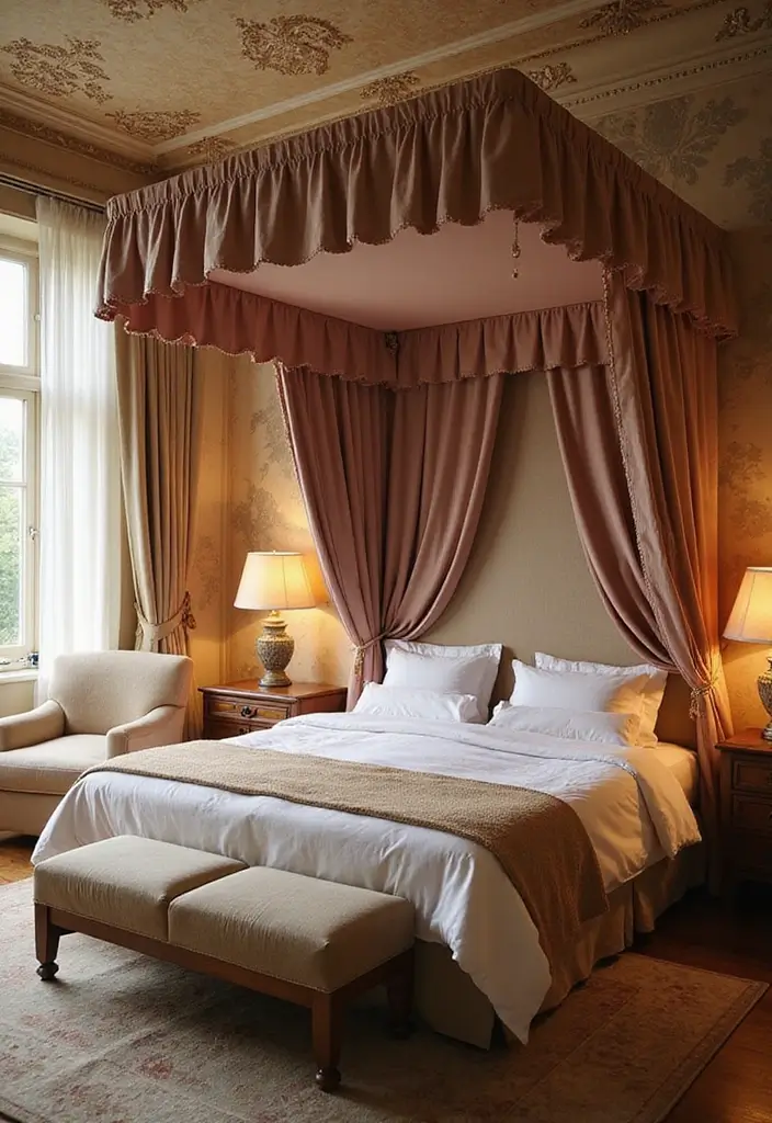 30 Luxury Bedroom Design Ideas That Exude Elegance & Class - 25. Elegant Bed Canopies