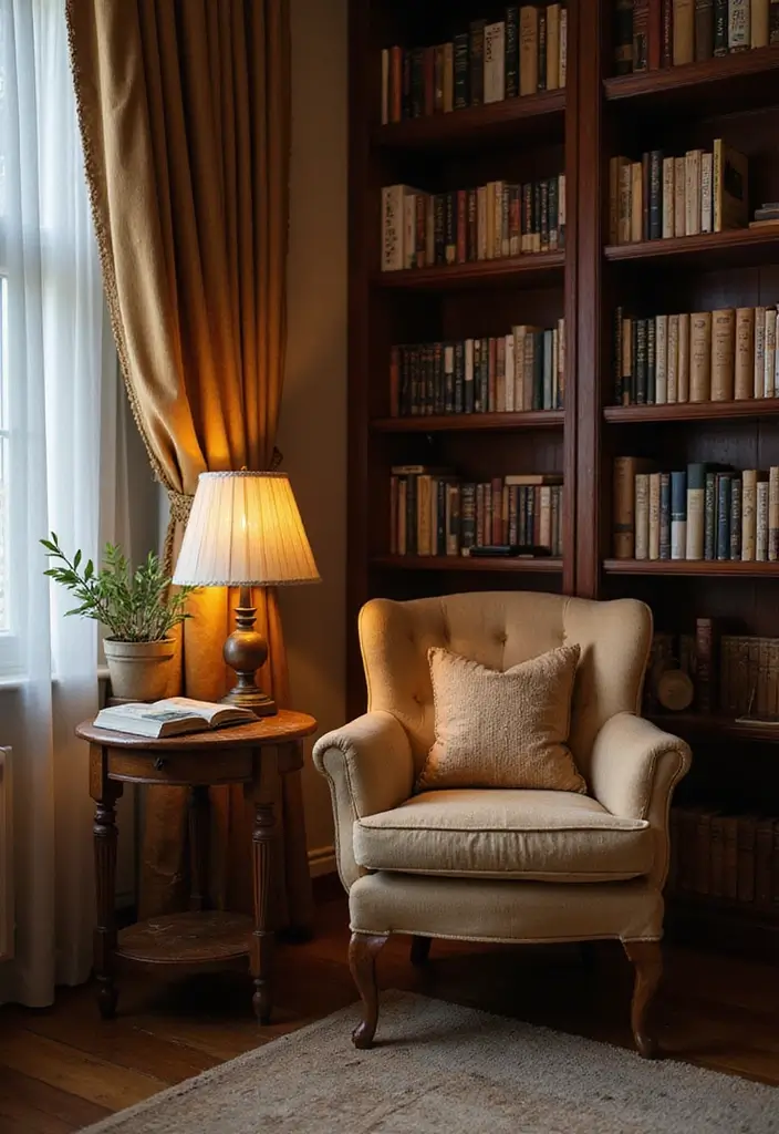 30 Modern Victorian Bedroom Ideas That Blend Old and New Perfectly - 10. A Cozy Reading Nook