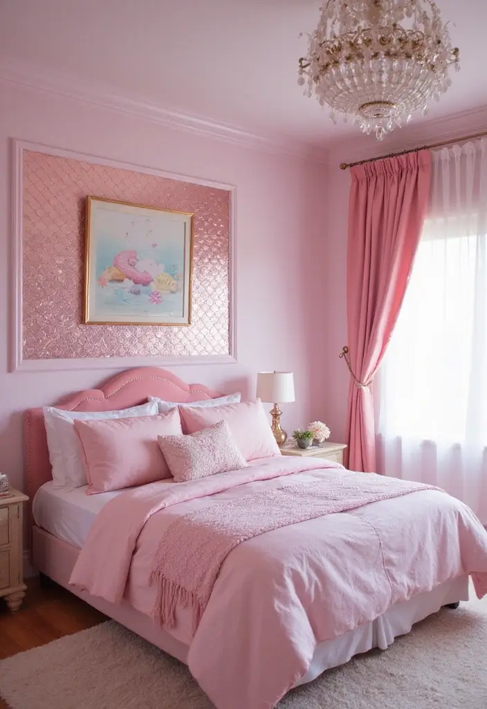 30 Pink Bedroom Ideas for Kids That Are Adorable and Playful - 10. Magical Mermaid Cove