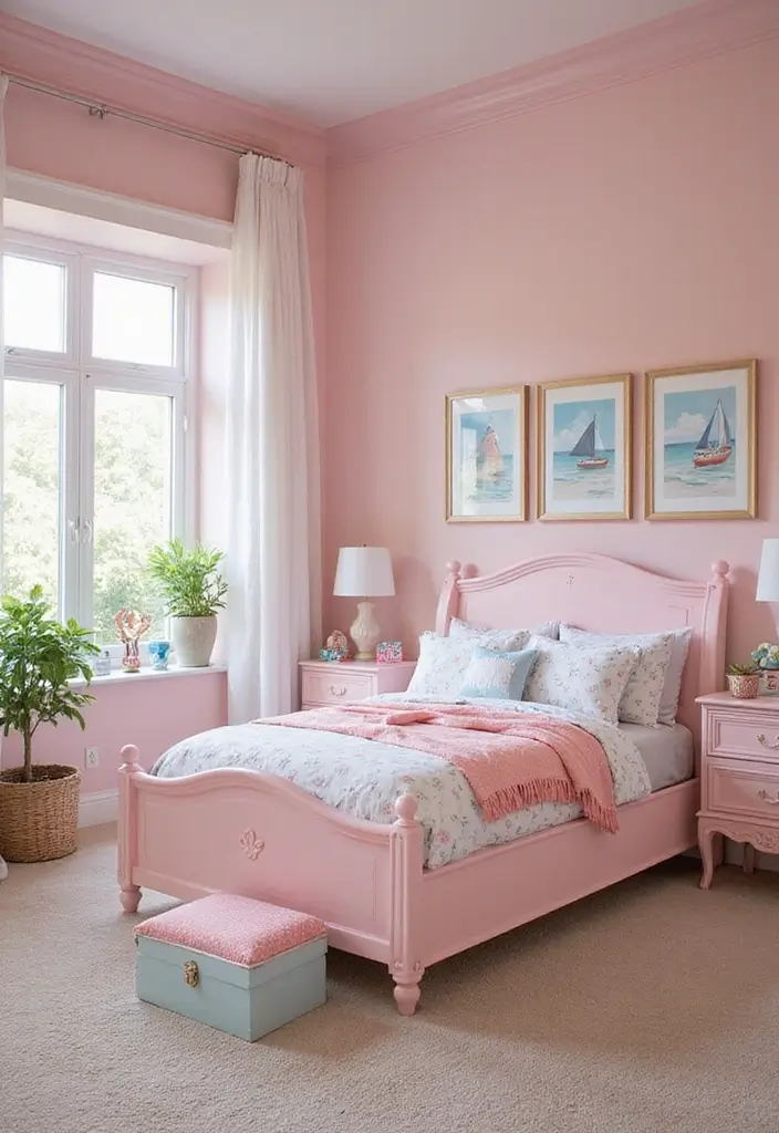 30 Pink Bedroom Ideas for Kids That Are Adorable and Playful - 19. Nautical Adventure