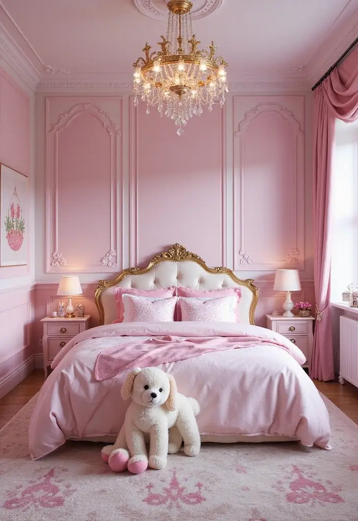 30 Pink Bedroom Ideas for Kids That Are Adorable and Playful - 2. Princess Castle Dreamland