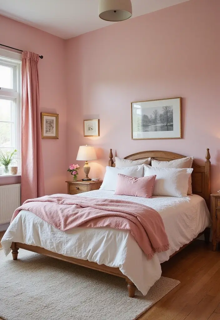 30 Pink Bedroom Ideas for Kids That Are Adorable and Playful - 26. Cozy Farmhouse Chic