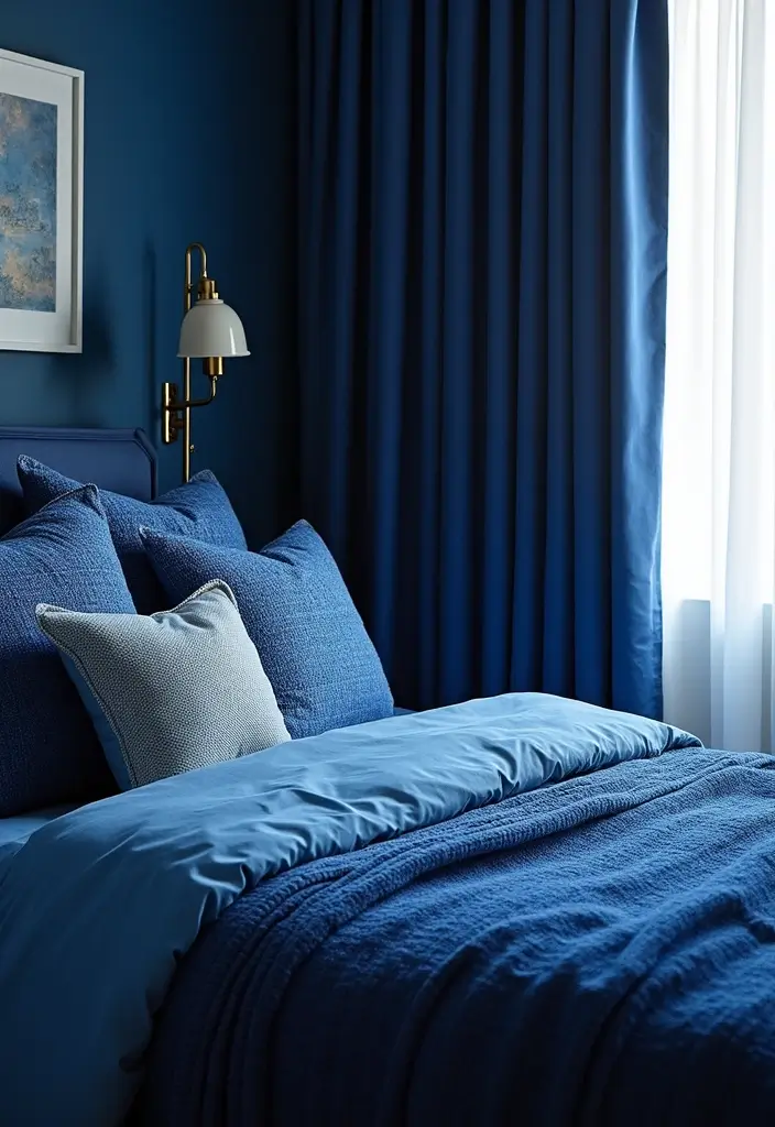30 Royal Blue Room Ideas Bedroom That Feel Elegant & Relaxing - 2. Royal Blue Textiles