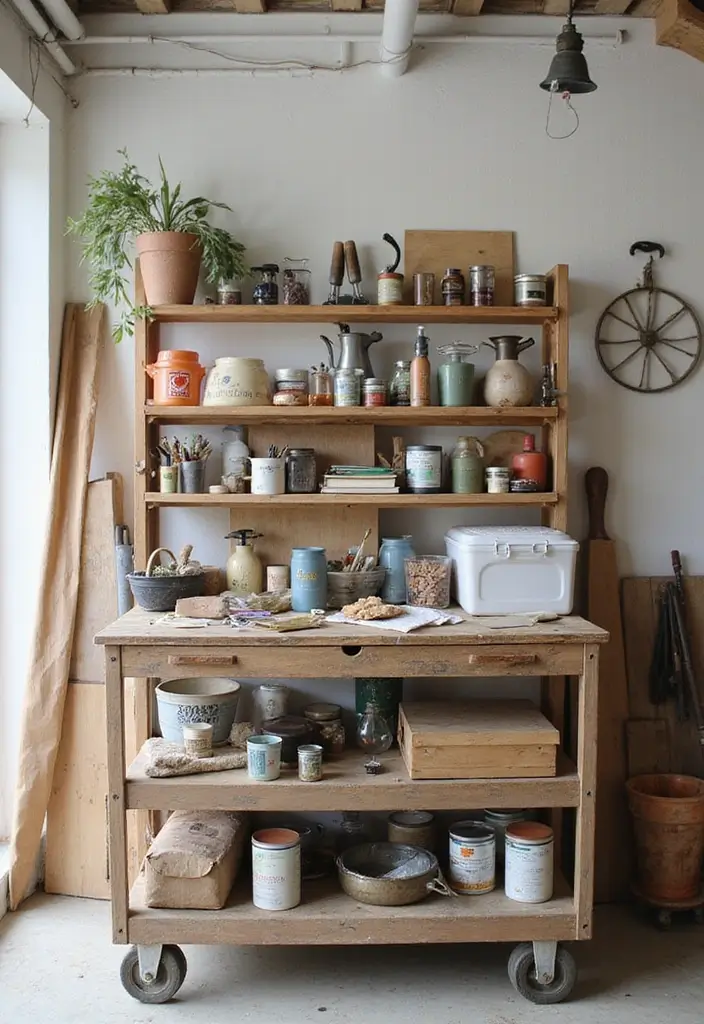 30 Utility Cart Ideas Bedroom That Keep Things Tidy & Mobile - 22. DIY Supply Station