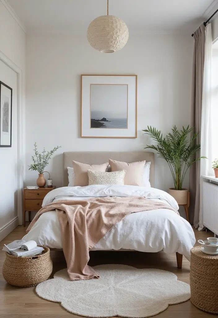 25 Aesthetic Small Bedroom Ideas That Look Bigger Instantly - 24. Neutral Color Accessories