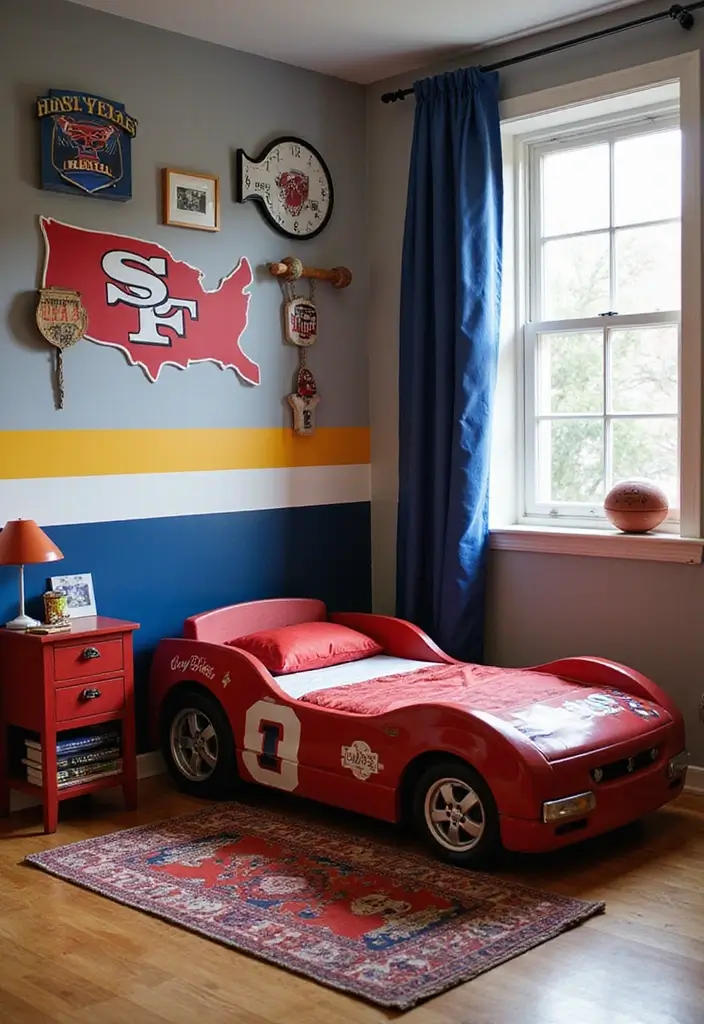 25 Big Boys Bedroom Ideas That Look Grown-Up but Still Fun - 10. Sporty Chic