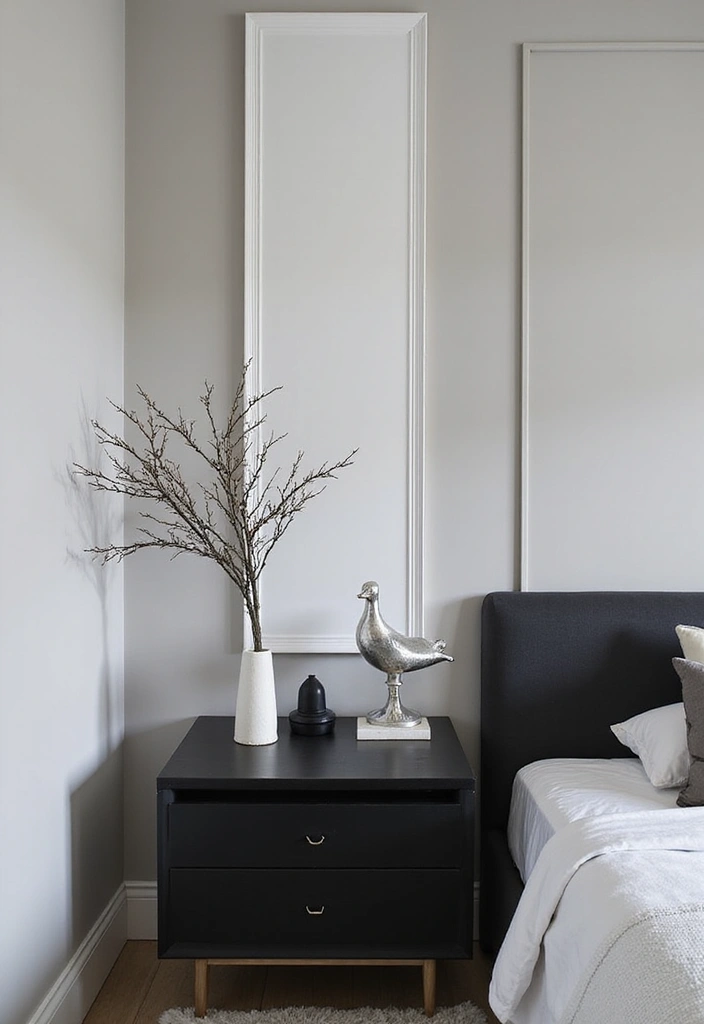 25 Black and Silver Bedroom Ideas That Feel Glamorous & Modern - 25. Minimalistic Black and Silver Decor
