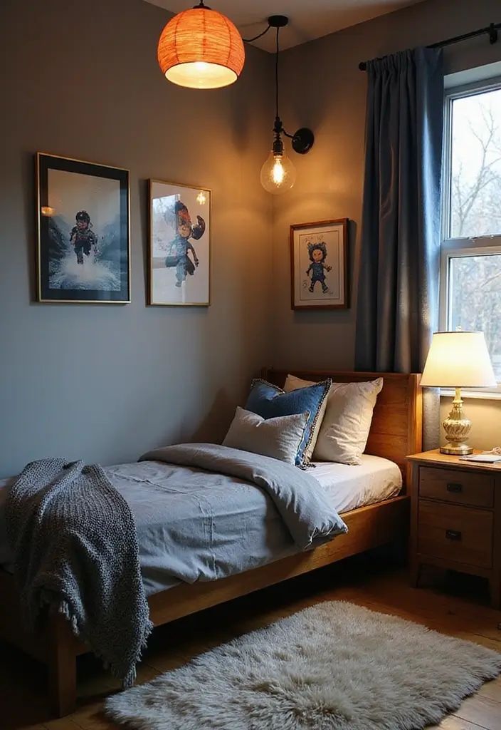 25 Boys Grey Bedroom Ideas That Feel Grown-Up and Cool - 24. Fun Lighting Ideas