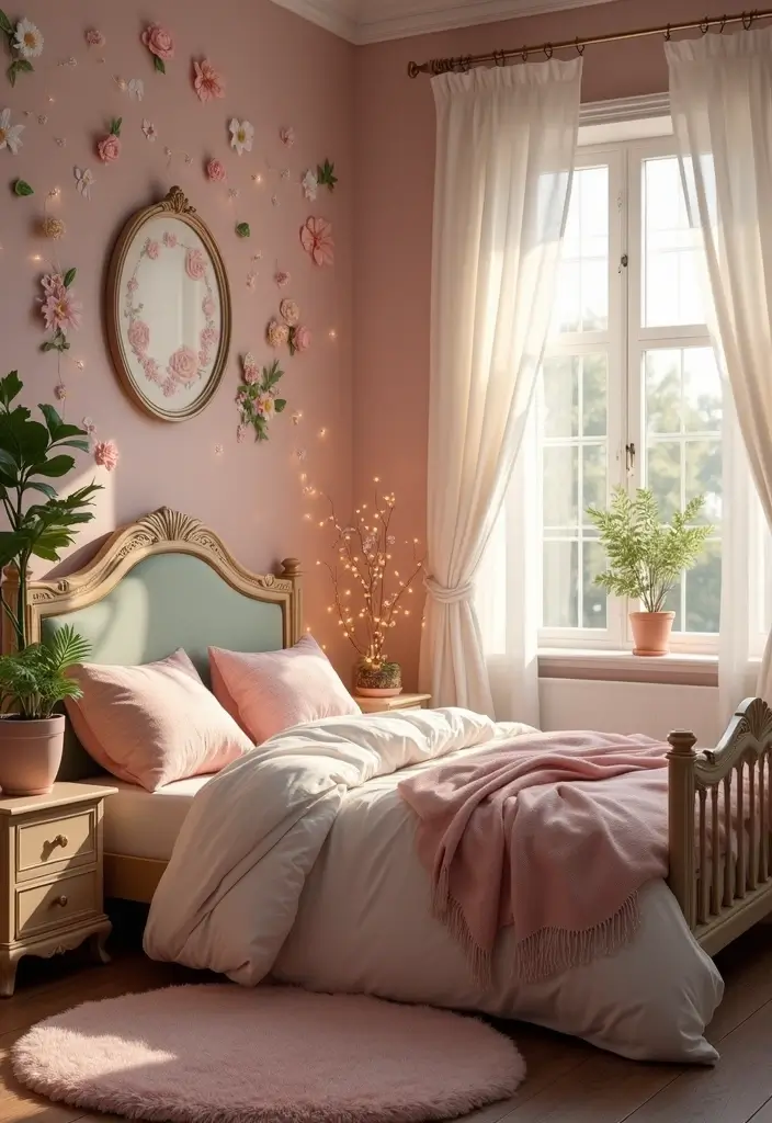 25 Disney Bedroom Ideas for Adults Who Never Stopped Dreaming - 25. Timeless Disney Floral Touches