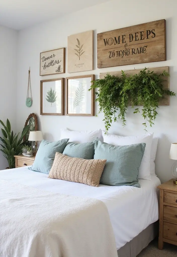 25 Husband and Wife Bedroom Ideas That Balance Both Styles - 10. Rustic Wall Decor